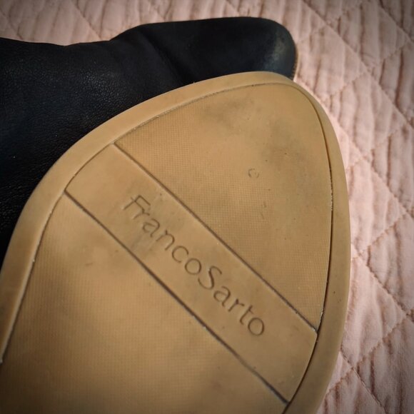 FRANCO SARTO -  Laslo Black leather Ankle Bootie pointed toe side zip -  8,5 - Picture 9 of 9